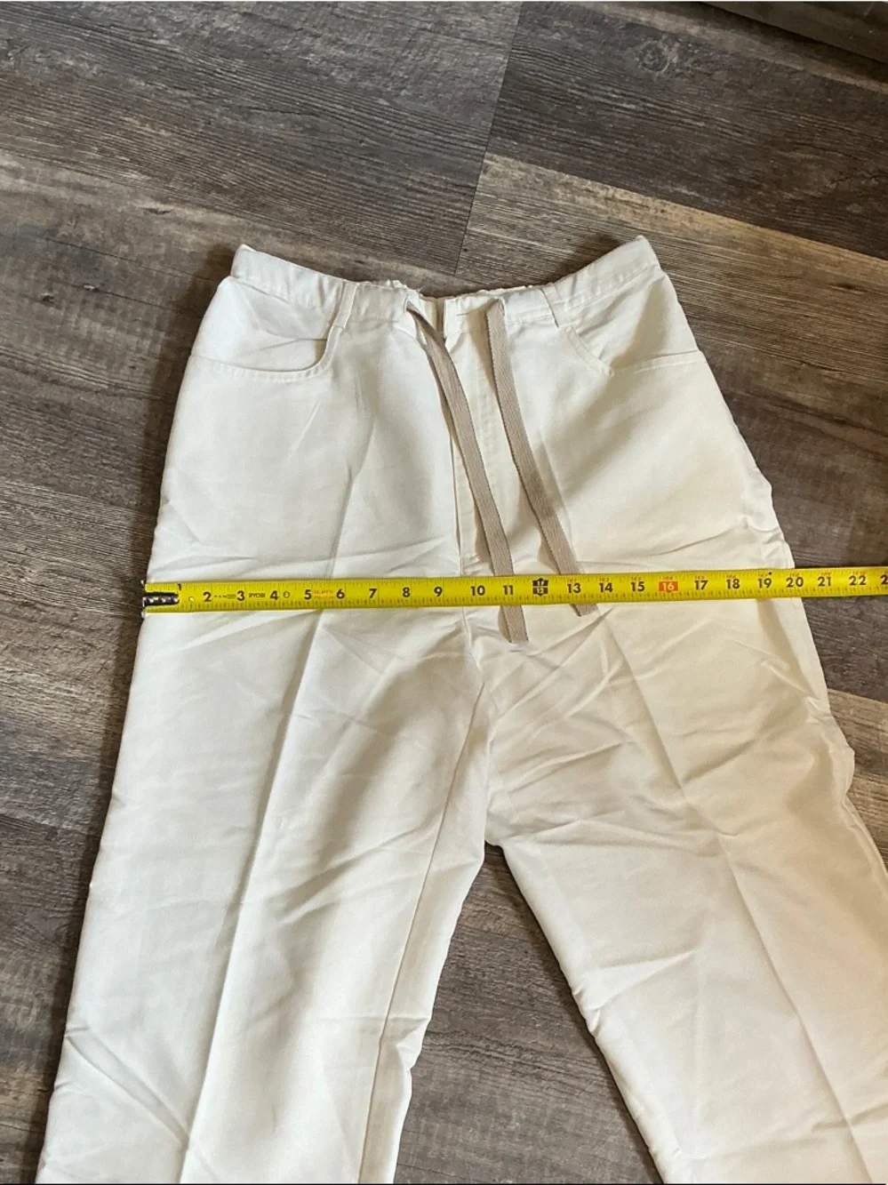 Caribbean Joe Off-White Drawstring Chinos Size M